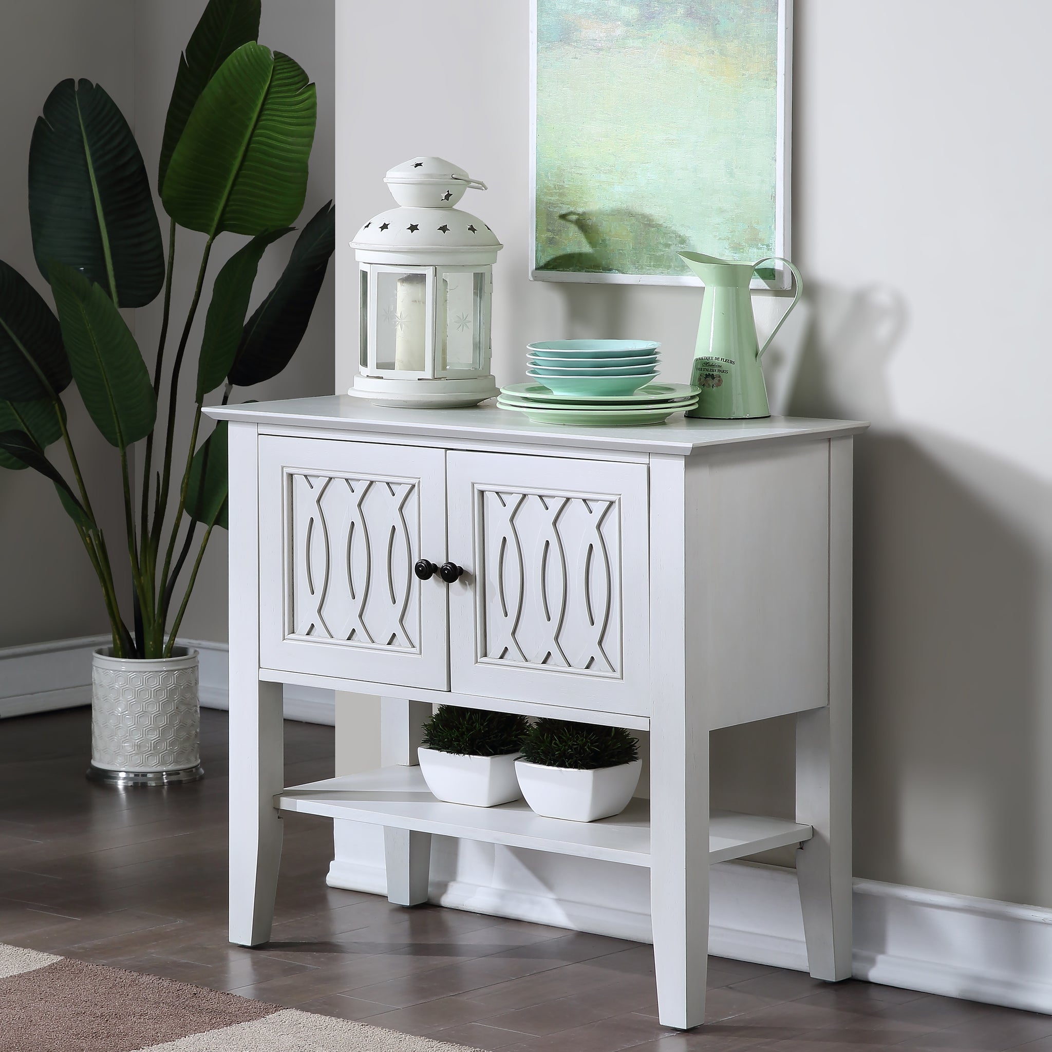 Naples Server White White Wood