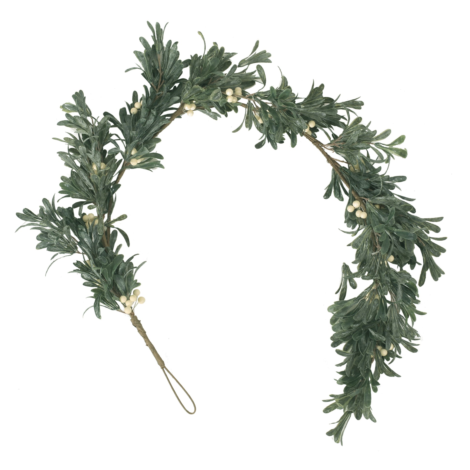 54" Snowberry Green Garland White Green Plastic