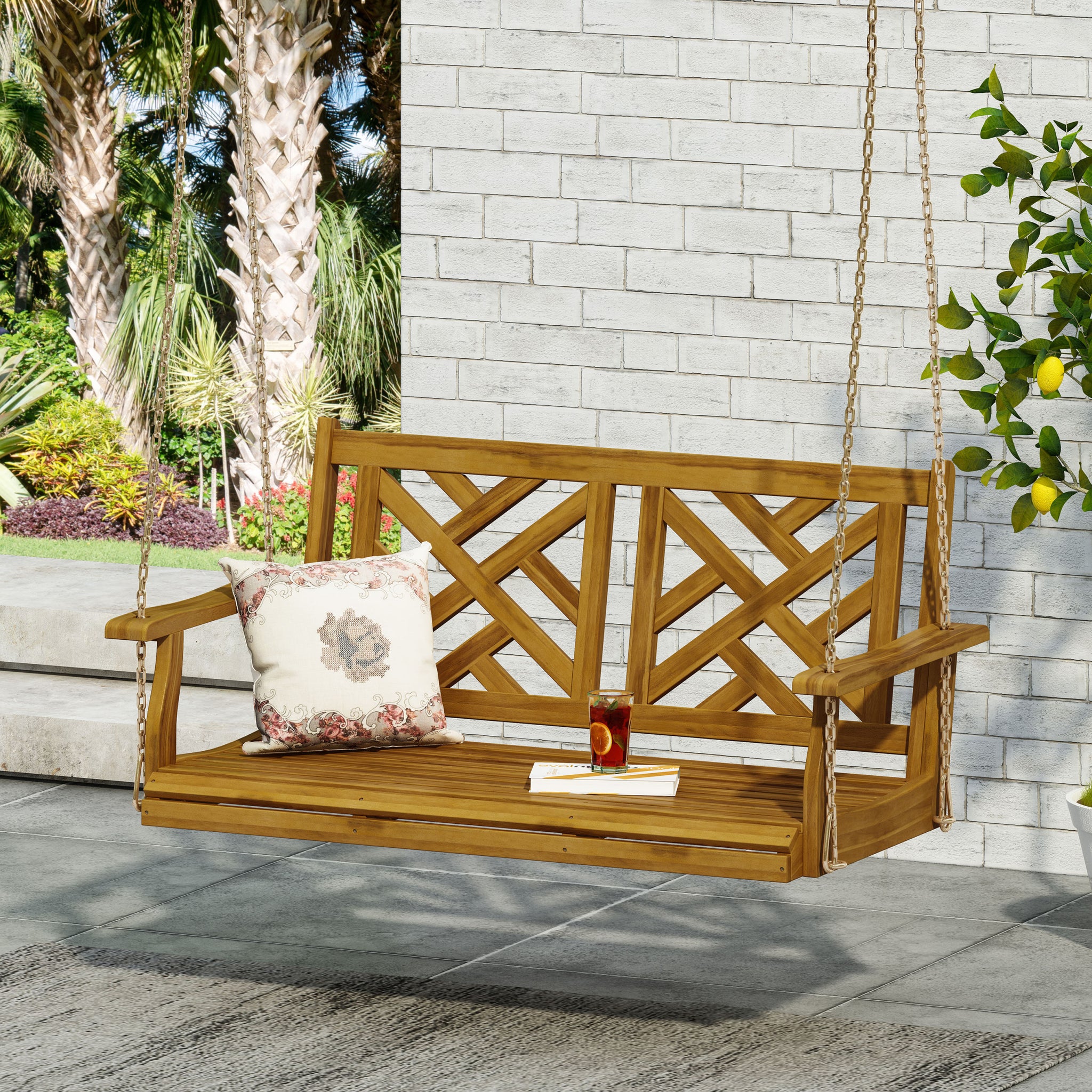 Alejandro Porch Swing Teak Wood Metal