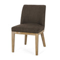 Dining Chair Mp2 Set Of 2 Brown Fabric