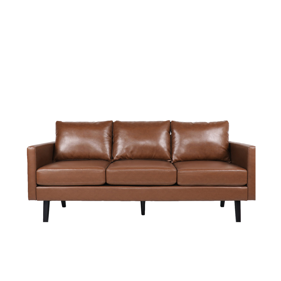 3 Seater Sofa Light Brown Pu 3 Seat