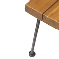 Zion Industrial Wood And Metal Rectangular Bench Teak Wood