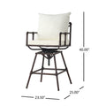 Outdoor Patio Swivel Bar Stool Height Adjustable Barstool With Cushions Yes Copper Water Resistant Cushion Iron