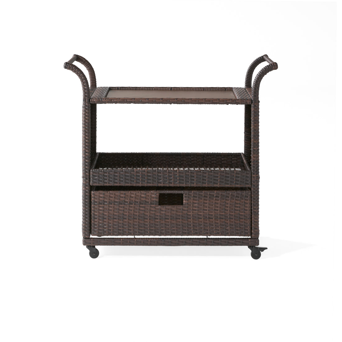 Corona Bar Cart Brown Pe Rattan Iron