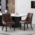 Cheney Dining Chair Kd Mp2 Set Of 2 Dark Brown Pu