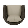 Darius Swivel Club Chair Brown Fabric