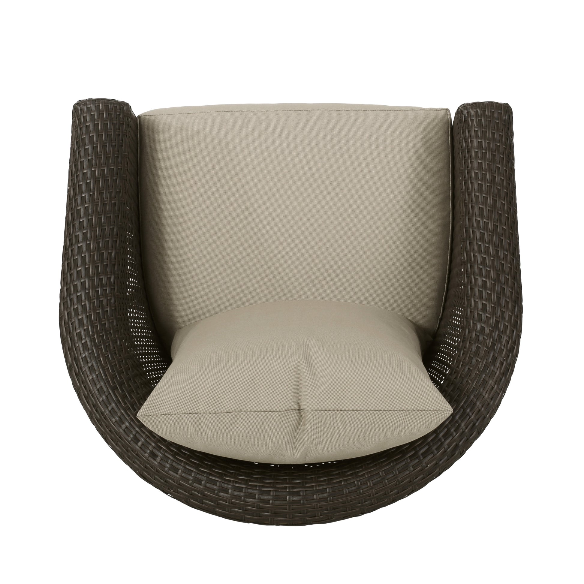 Darius Swivel Club Chair Brown Fabric