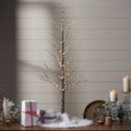 4Ft Paper Led Tree Brown Iron