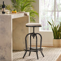 Casini Barstool White Black Fabric Metal