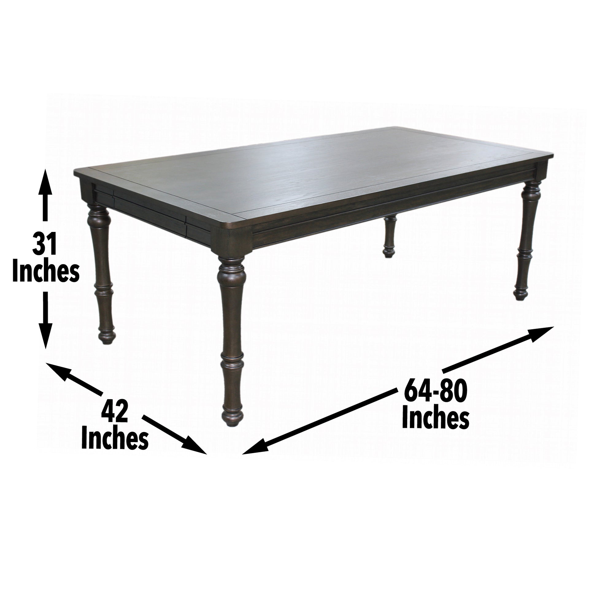 Linnett 6 Piece Dining Set Dark Gray Dark Gray Wood