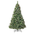 7' Cashmere And Snow Bristle Mixed Tree With 75Pine Cones And 900 Led Lights Ul,1233Tips,Dia.:59 Green Pvc