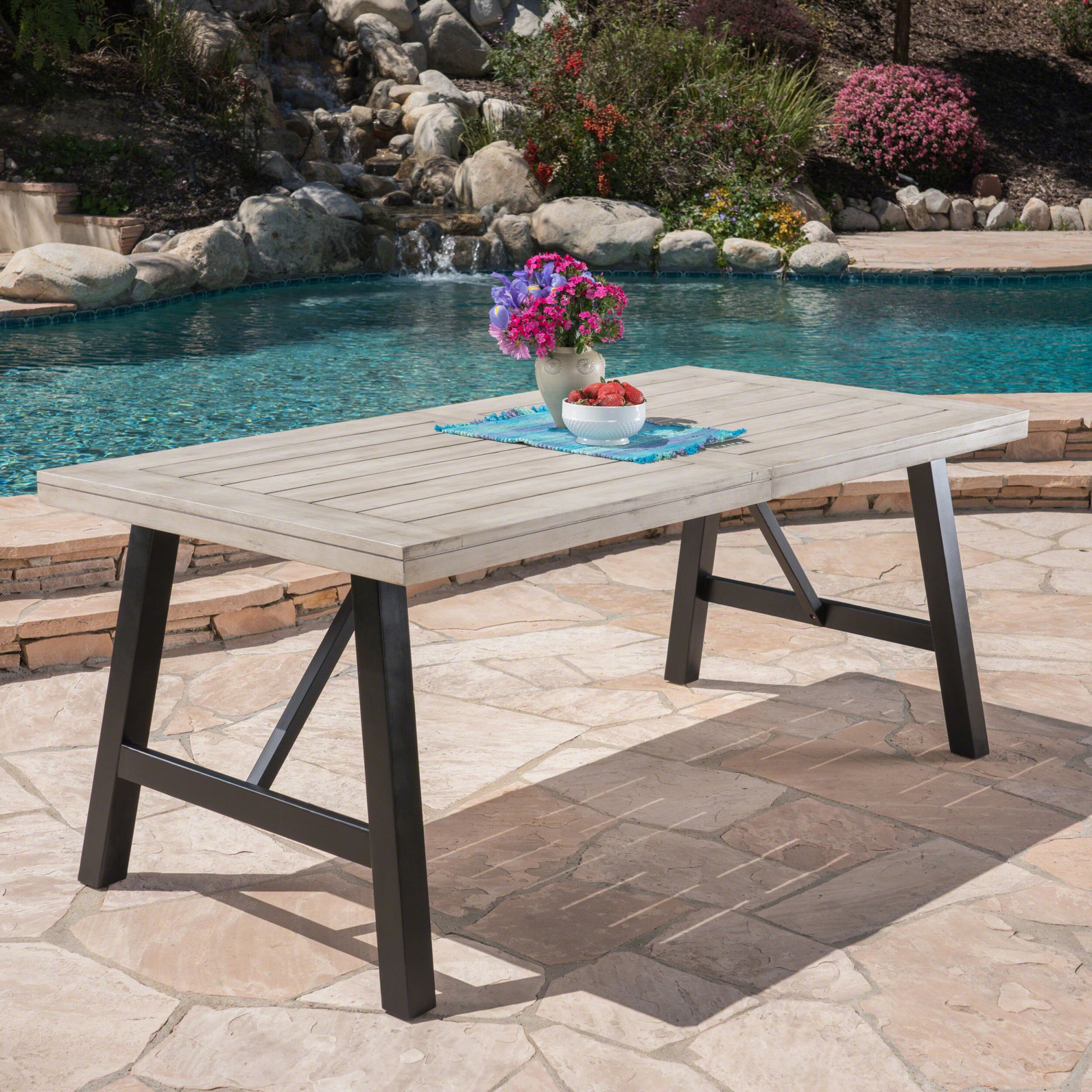 Bettina Dining Table Grey Acacia Wood