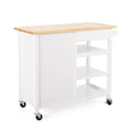 Kitchen Cart White Wood