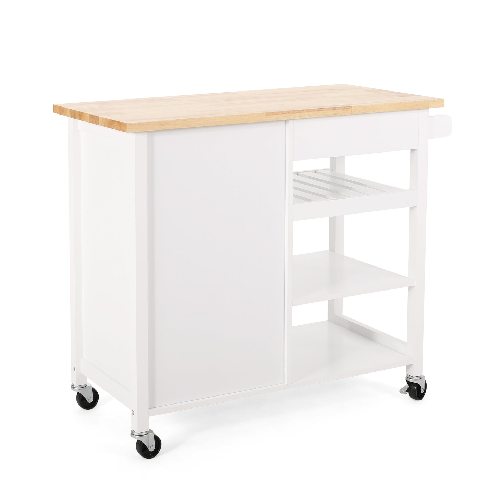 Kitchen Cart White Wood