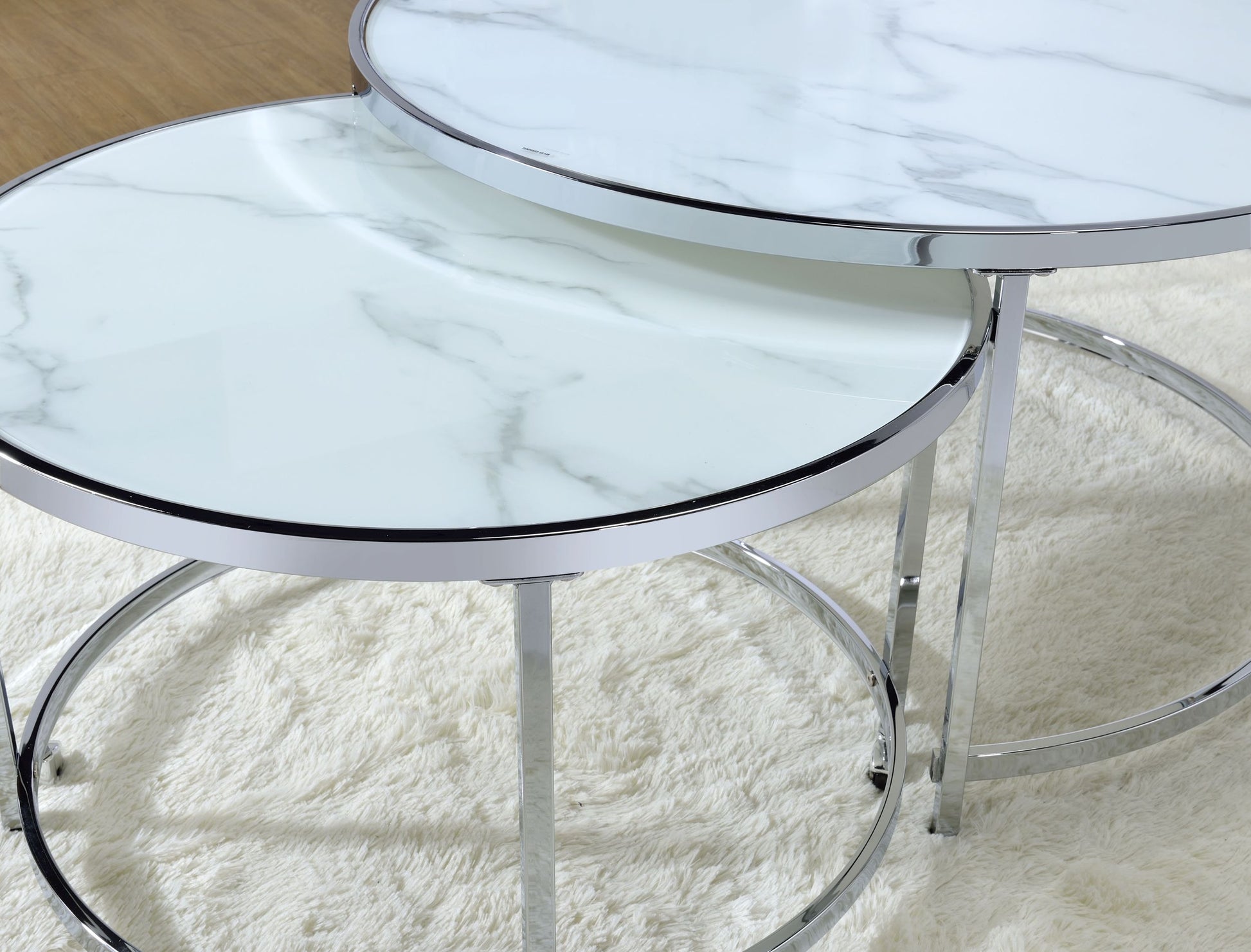 Rayne 3 Piece Table Set White White Stainless Steel