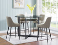 Olson Counter Chair Set Of 2 Khaki Silver White Fabric