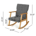 Gray Fabric Upholstered Rocking Chair Gray Fabric