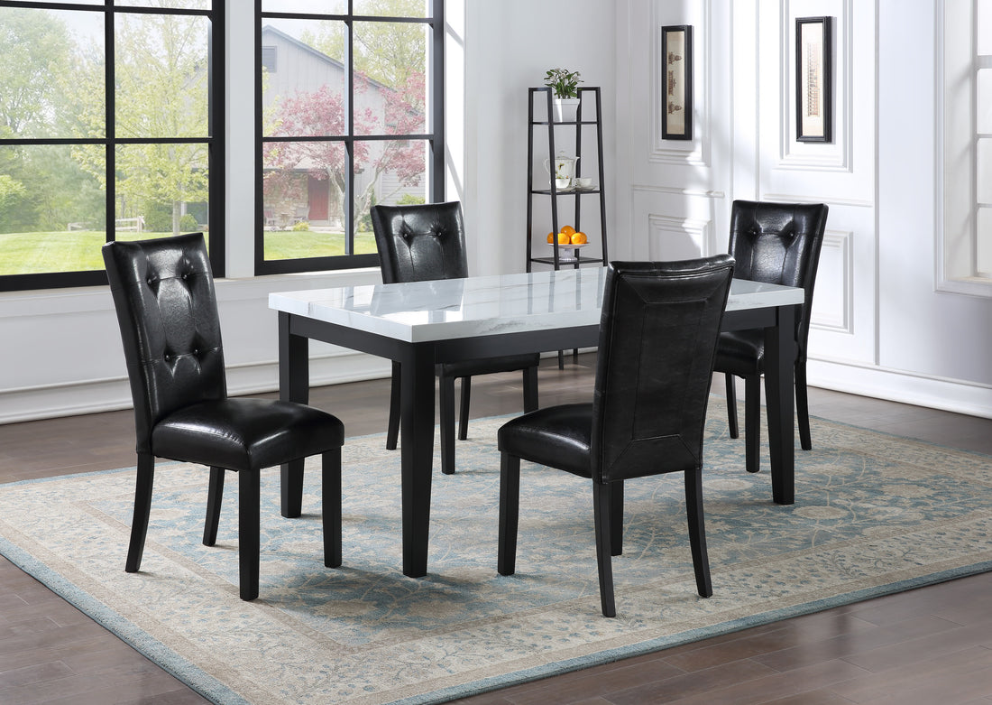 Sterling 5 Piece Dining Set Black Black Wood
