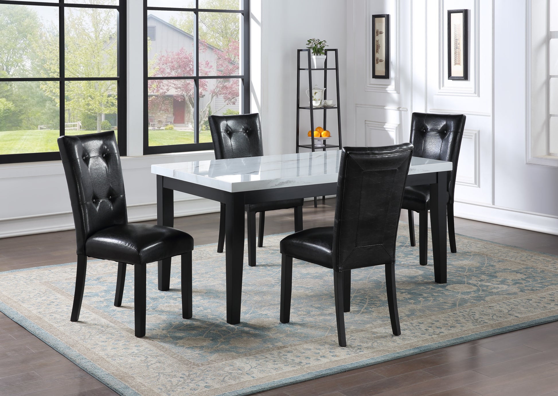 Sterling 5 Piece Dining Set Black Black Wood