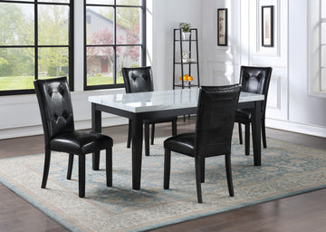 Sterling 5 Piece Dining Set Black Black Wood