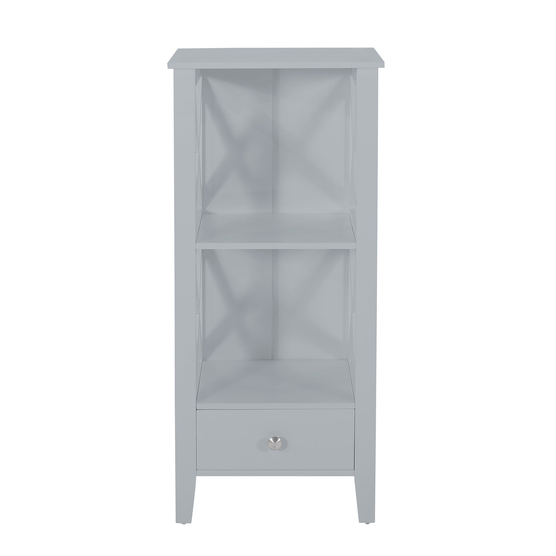 1 Drawer Storage Rack Gray Mdf