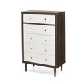 Nordic 5 Drawer Chest Walnut Mdf