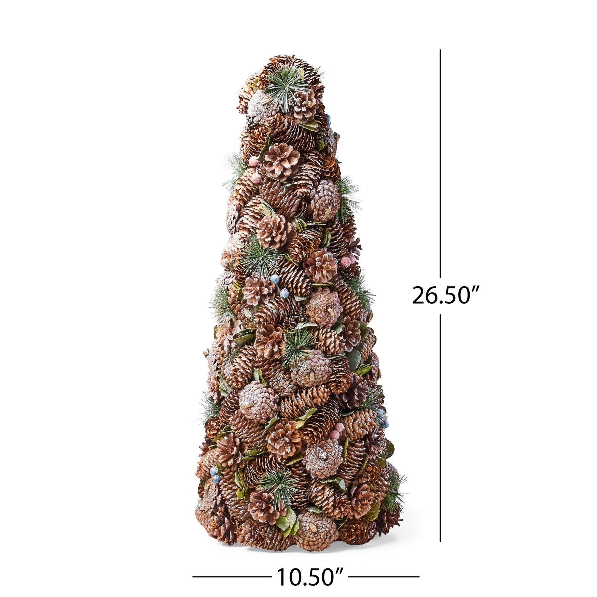 Pine Cone Table Top Tree Natural White Foam