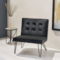 Chair Armless Modern Black Velvet