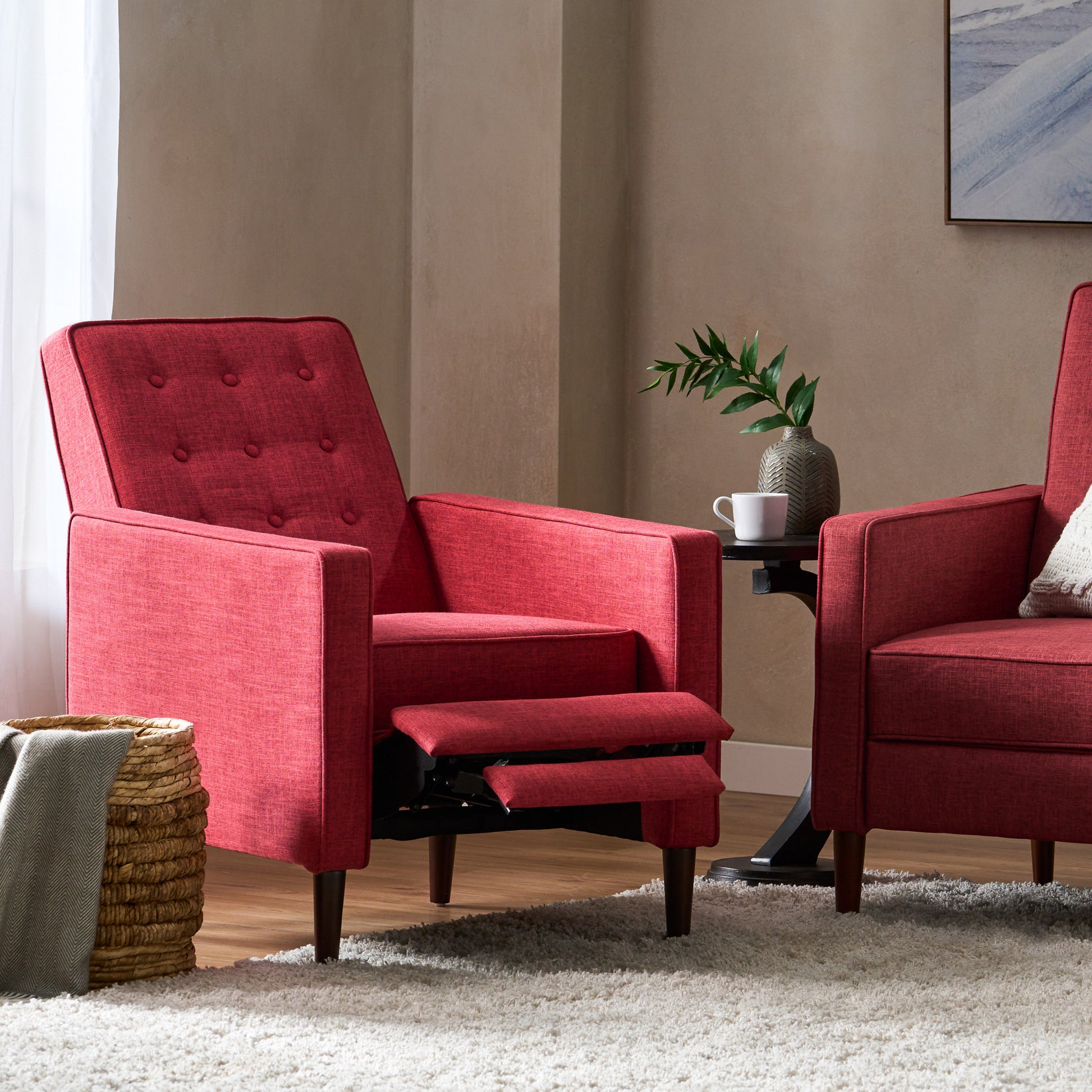 Recliner Red Fabric