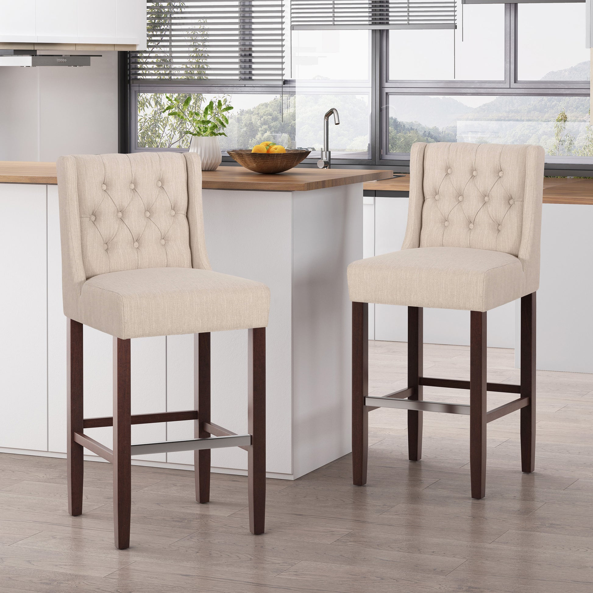 Barstool Beige Fabric