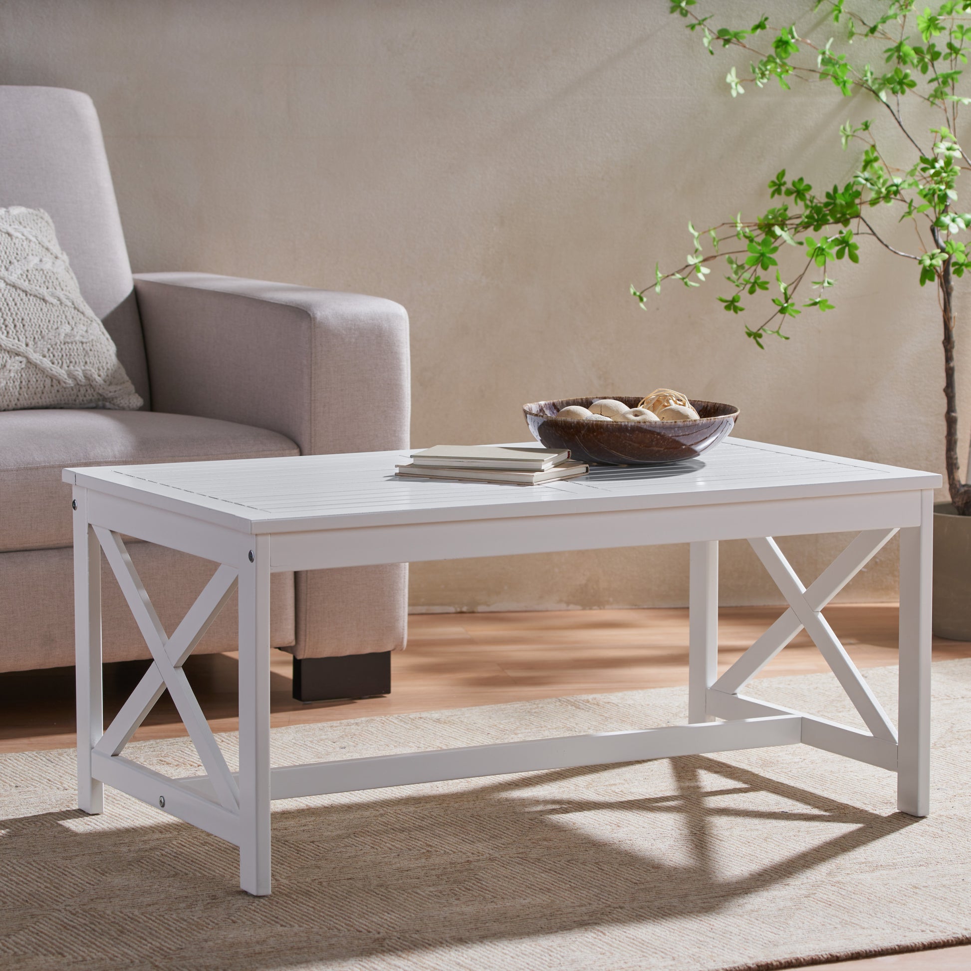 Coffee Table White Wood