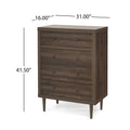 Nordic 4 Drawer Chest Walnut Mdf