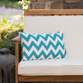 Marisol Chevron Rectangular Pillow Set Of 2 Teal Fabric