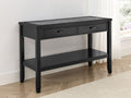 Garvine Sintered Stone Sofa Table Black Black Wood