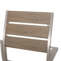 Outdoor Modern Aluminum Dining Chair With Faux Wood Seat Set Of 2 , Natural And Silver Natural Aluminium