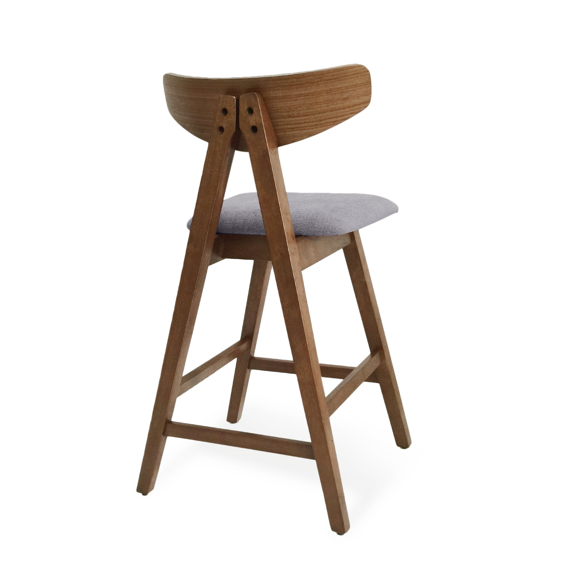 Counter Stool Set Of 2 Dark Grey Fabric