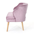 Michaela Mid Century Velvet Tufted Accent Chair, Light Lavender Lavender Purple Velvet