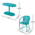 Santa Monica Bistro Set Teal Iron