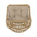 Elon Cocoon Chair Light Brown Pe Rattan Iron Waterproof Fabric