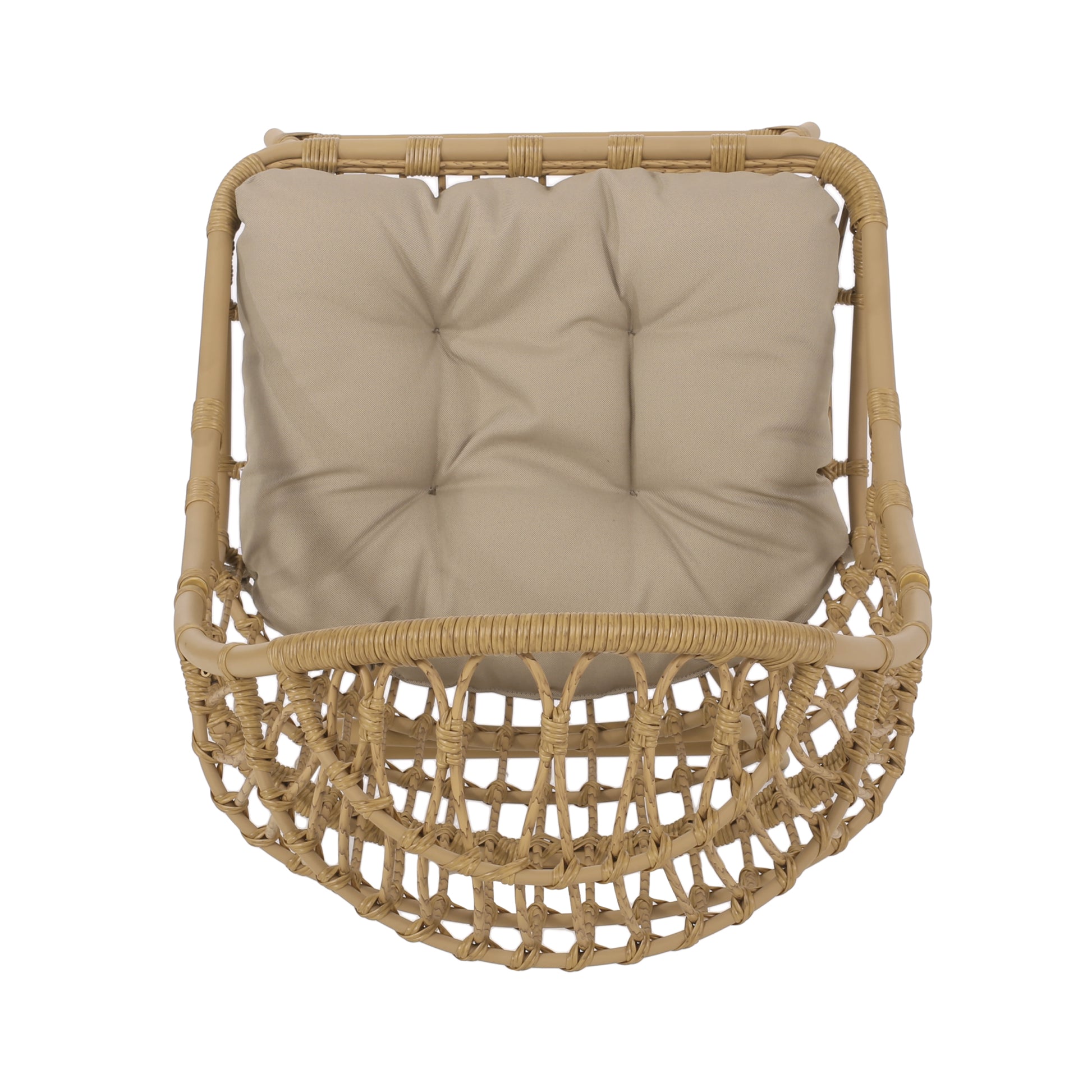 Elon Cocoon Chair Light Brown Pe Rattan Iron Waterproof Fabric