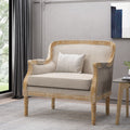 Club Chair Beige Brown Fabric
