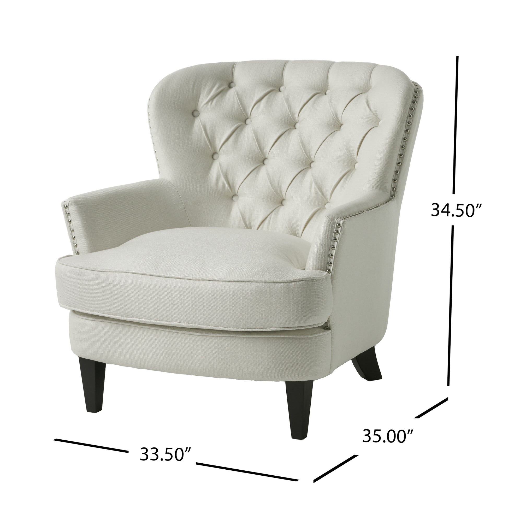 Modern Accent Chair Upholstered Foam Filled Living Room Chairs Comfy Reading Chair Mid Century Modern Chairarmchair For Living Room Bedroom Ivory Fabric