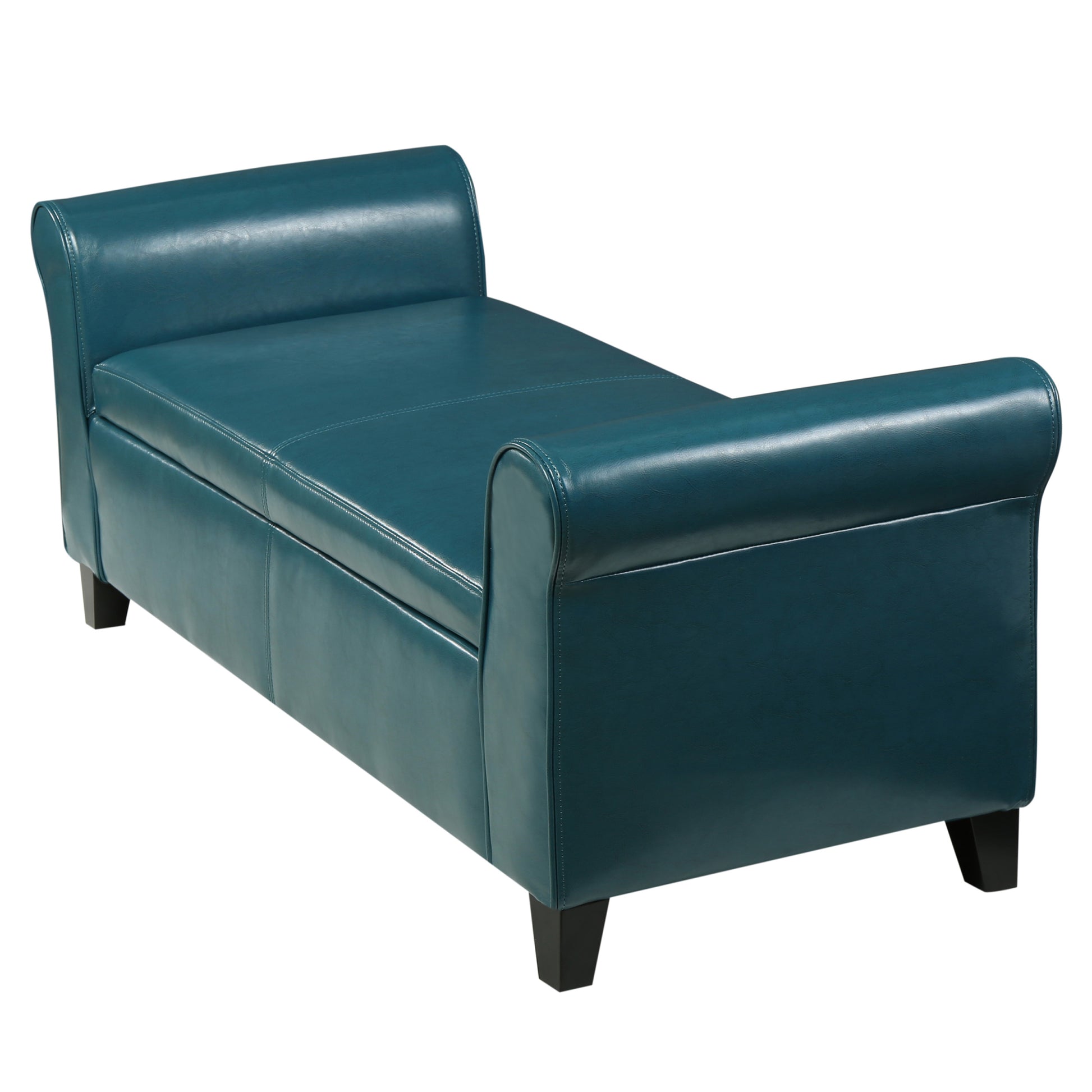 Hayes Armed Storage Bench Teal Pu