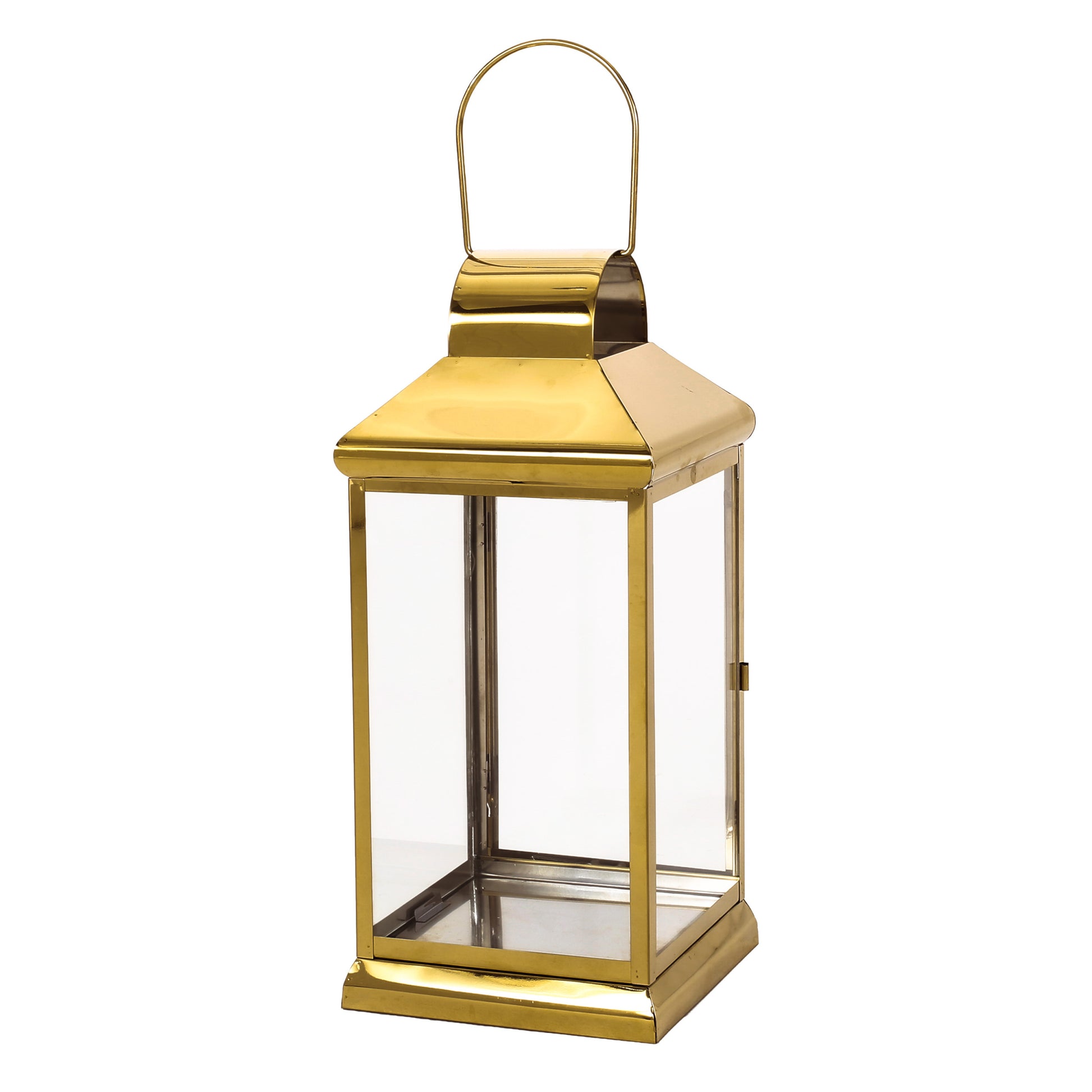 Walter 16"H Stainless Steel Lantern Gold Stainless Steel