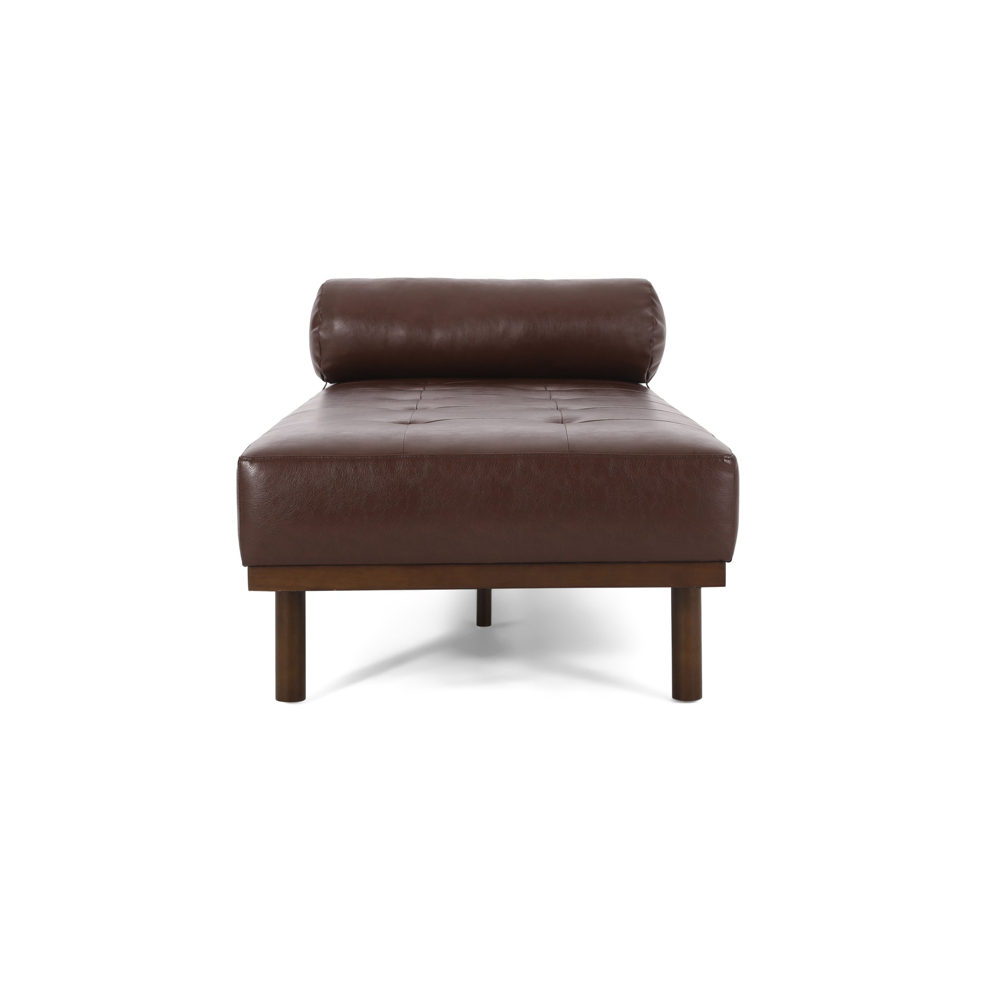 Chaise Lounge Dark Brown Pu