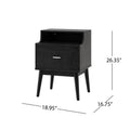 Disa 1 Drawer Nightstand Black Mdf