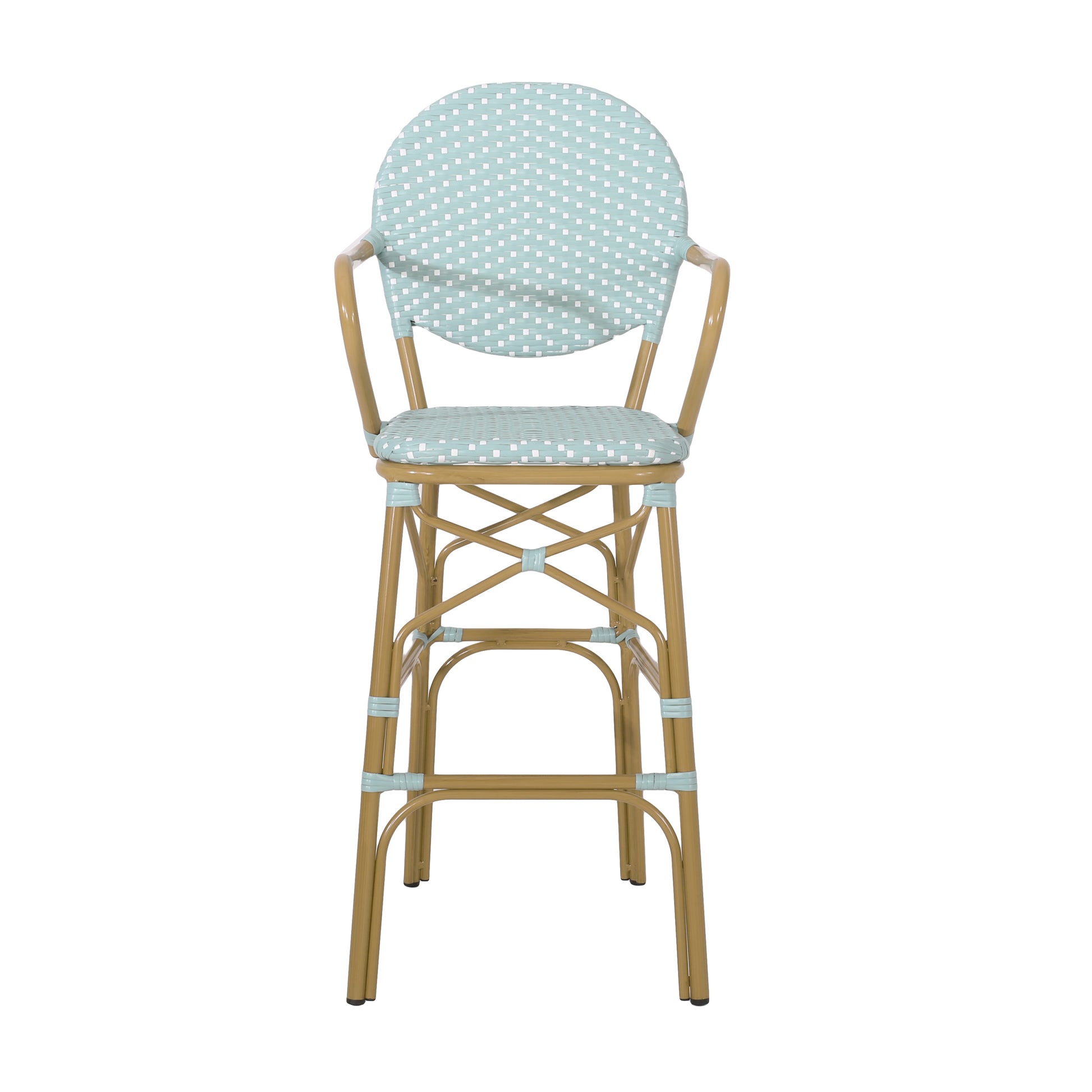 Barstool Teal Wicker