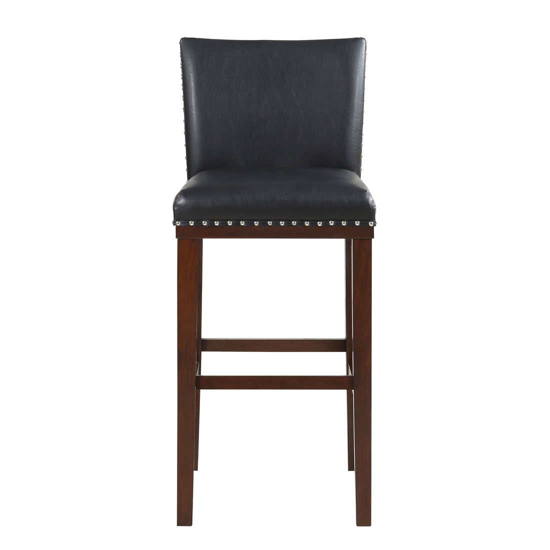 Tiffany Bar Chair Set Of 2 Black Black Faux Leather