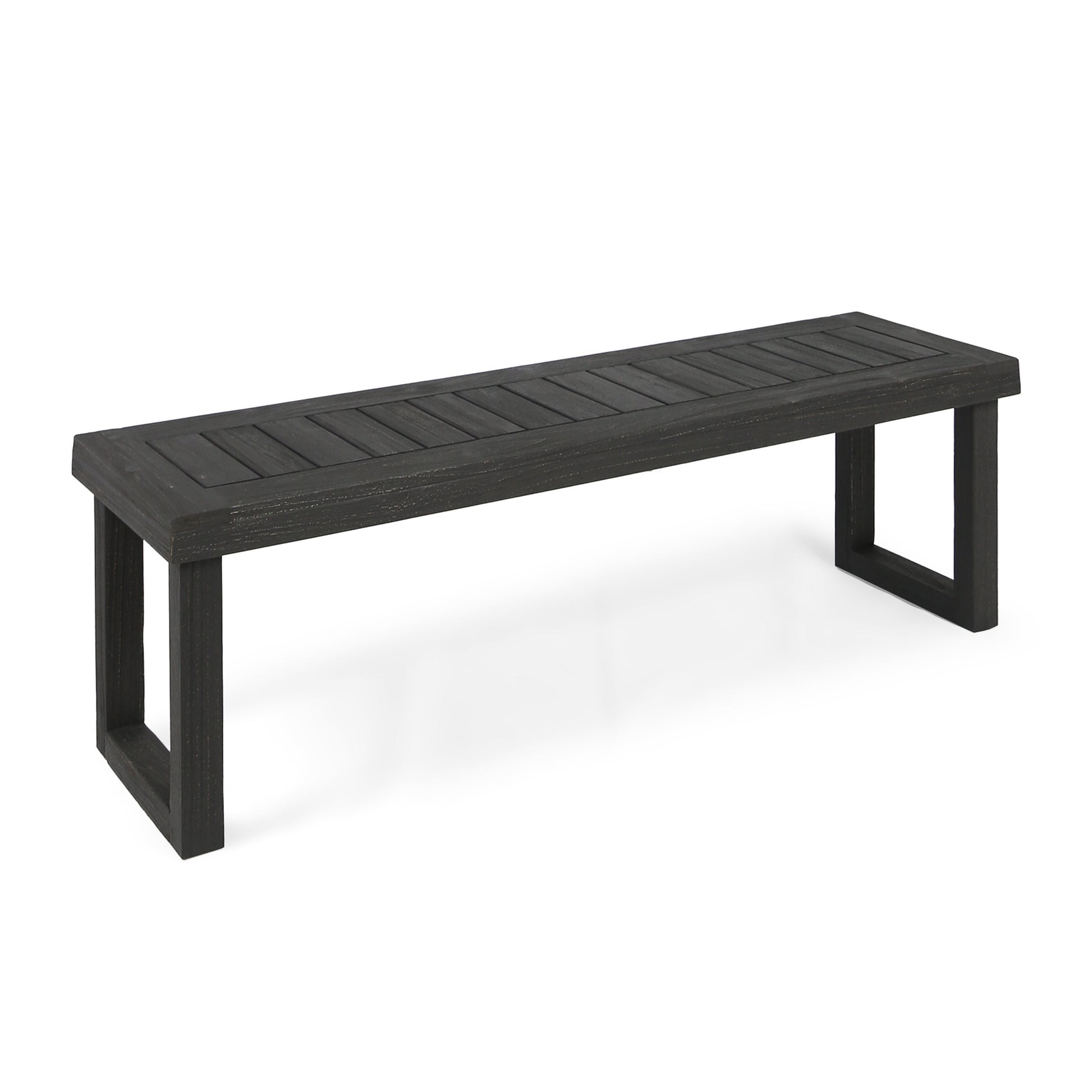 Nestor Bench, Dark Grey Dark Grey Acacia Wood