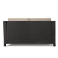 Puerta 4Pc Set Dark Brown Rattan Fabric
